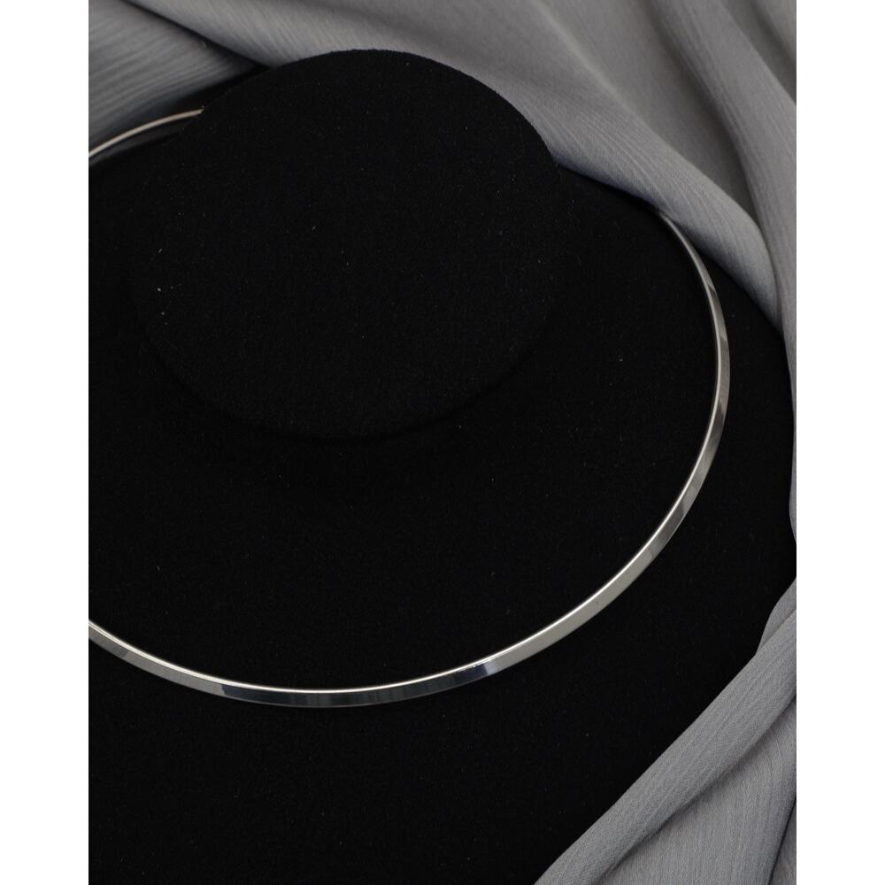 Retired James Avery Sterling Collet Neck Collar Necklace 14.8G / 15in - Picture 2 of 3